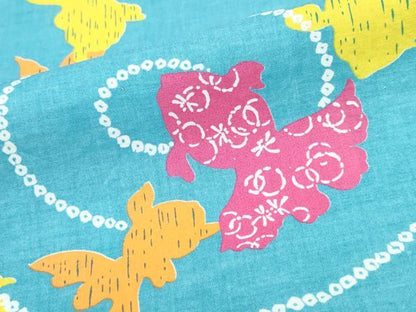 平和屋着物∴夏物 浴衣 金魚 流水文 綿 逸品 CABB6714ng