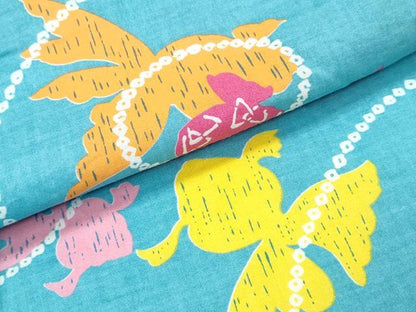 平和屋着物∴夏物 浴衣 金魚 流水文 綿 逸品 CABB6714ng