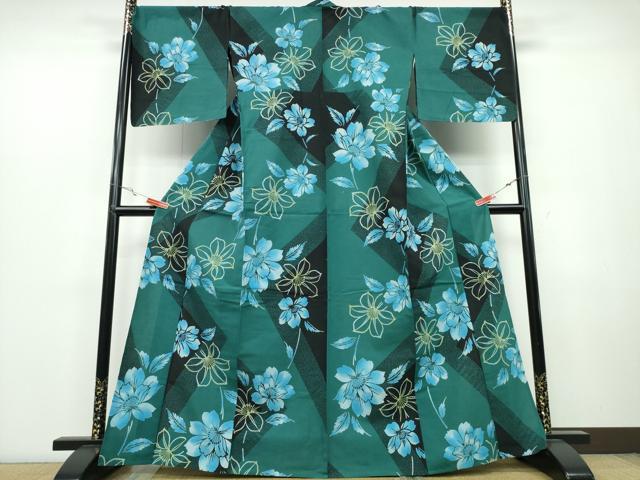 平和屋着物∴夏物 浴衣 舞花文 綿 逸品 CABB6716ng