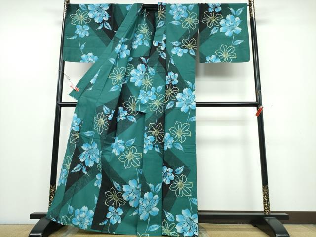 平和屋着物∴夏物 浴衣 舞花文 綿 逸品 CABB6716ng