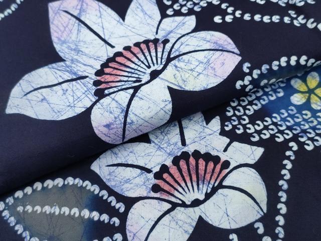 平和屋着物∴夏物 浴衣 型染め 草花文 綿 逸品 CABB6717ng