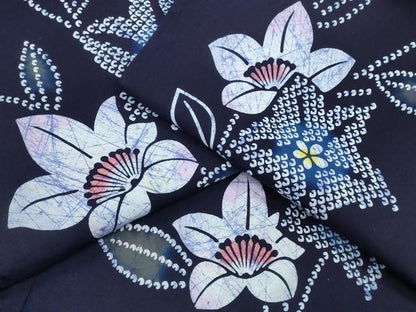 平和屋着物∴夏物 浴衣 型染め 草花文 綿 逸品 CABB6717ng