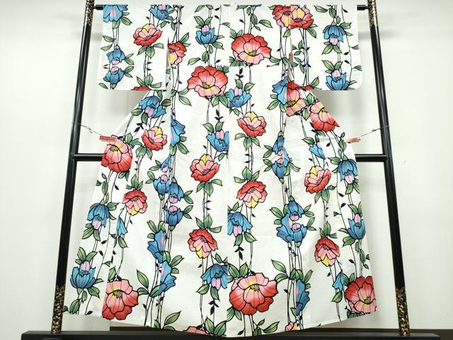 平和屋着物∴夏物　浴衣　枝花文　綿　逸品　CABB6718ng