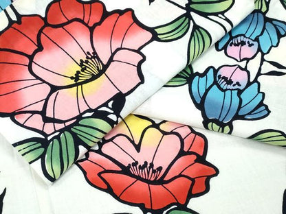 平和屋着物∴夏物　浴衣　枝花文　綿　逸品　CABB6718ng