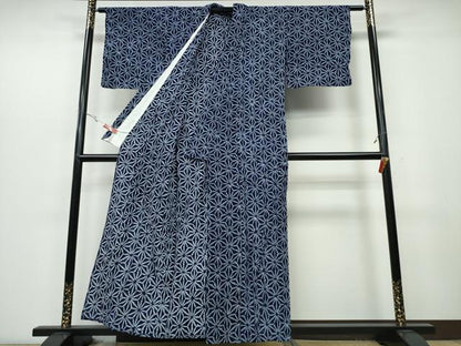 平和屋着物∴夏物 浴衣 有松鳴海絞り 麻の葉文様 綿 逸品 CABB6729ng