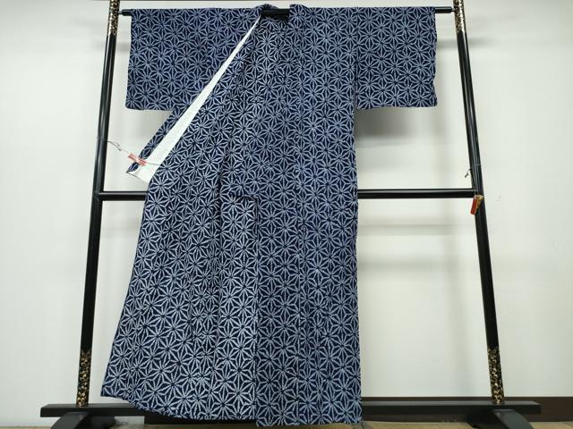 平和屋着物∴夏物 浴衣 有松鳴海絞り 麻の葉文様 綿 逸品 CABB6729ng
