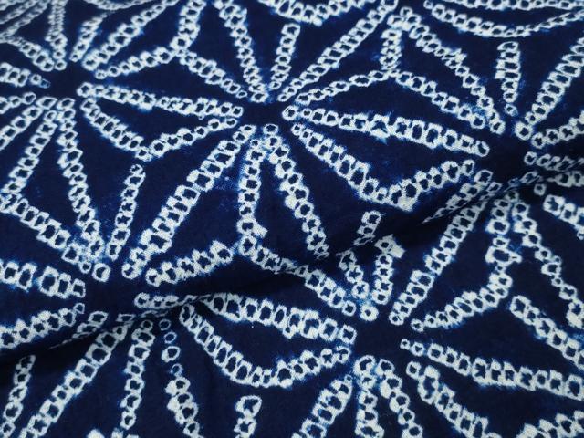 平和屋着物∴夏物 浴衣 有松鳴海絞り 麻の葉文様 綿 逸品 CABB6729ng