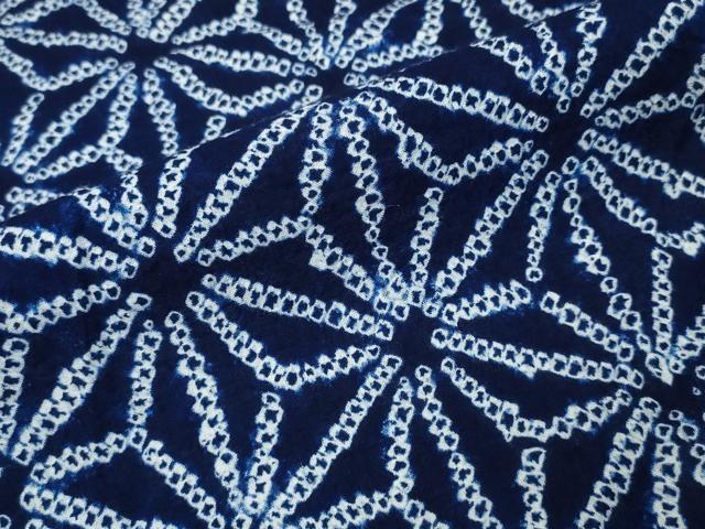 平和屋着物∴夏物 浴衣 有松鳴海絞り 麻の葉文様 綿 逸品 CABB6729ng