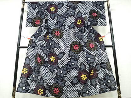 平和屋着物∴夏物 浴衣 有松鳴海絞り 舞花文 綿 逸品 CABB6730ng