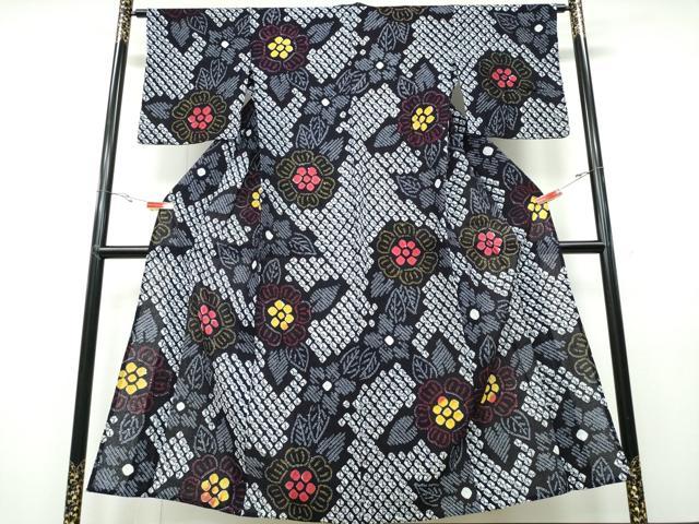 平和屋着物∴夏物 浴衣 有松鳴海絞り 舞花文 綿 逸品 CABB6730ng