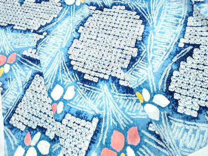 平和屋着物∴夏物　浴衣　有松鳴海絞り　渡橋杜若　綿　逸品　CABB6731ng