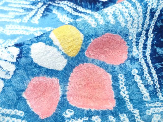 平和屋着物∴夏物　浴衣　有松鳴海絞り　渡橋杜若　綿　逸品　CABB6731ng