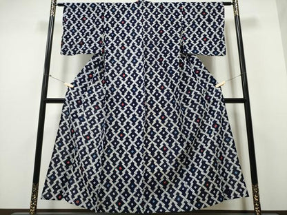 平和屋着物∴夏物 浴衣 有松鳴海絞り 松皮菱吉祥文 綿 逸品 CABB6735ng