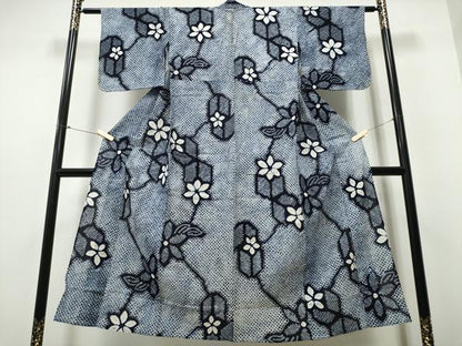 平和屋着物∴夏物 浴衣 有松鳴海絞り 吉祥花文 綿 逸品 CABB6737ng