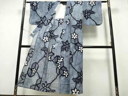平和屋着物∴夏物 浴衣 有松鳴海絞り 吉祥花文 綿 逸品 CABB6737ng
