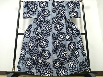平和屋着物∴夏物 浴衣 有松鳴海絞り 菊唐草文 綿 逸品 CABB6738ng