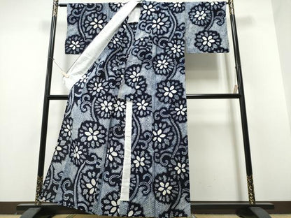 平和屋着物∴夏物 浴衣 有松鳴海絞り 菊唐草文 綿 逸品 CABB6738ng