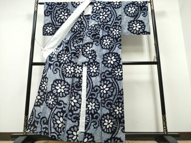 平和屋着物∴夏物 浴衣 有松鳴海絞り 菊唐草文 綿 逸品 CABB6738ng