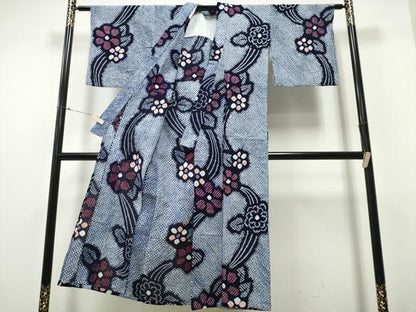 平和屋着物∴夏物 浴衣 有松鳴海絞り 流水花文 綿 逸品 CABB6741ng