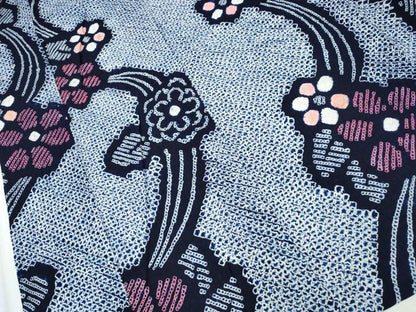平和屋着物∴夏物 浴衣 有松鳴海絞り 流水花文 綿 逸品 CABB6741ng