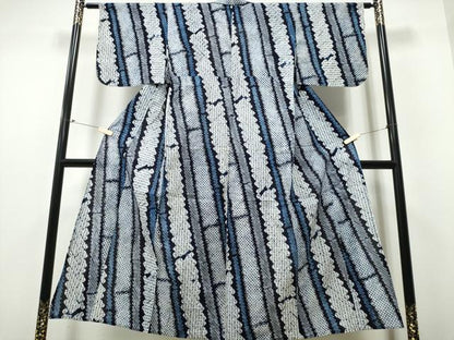 平和屋着物∴夏物 浴衣 有松鳴海絞り 竹縞 綿 逸品 CABB6743ng
