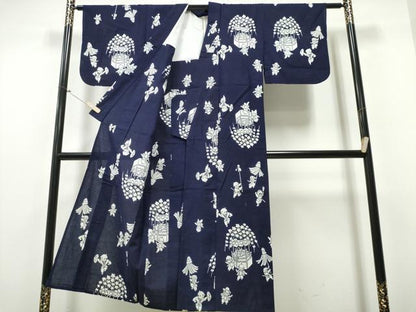 平和屋着物∴夏物 浴衣 唐子遊び 綿 逸品 CABB6748ng