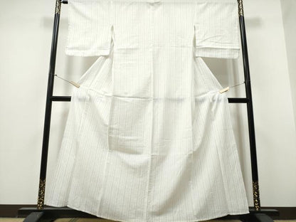 平和屋着物∴夏物　阿波しじら織　浴衣　縞　綿麻　逸品　CABB6750ng