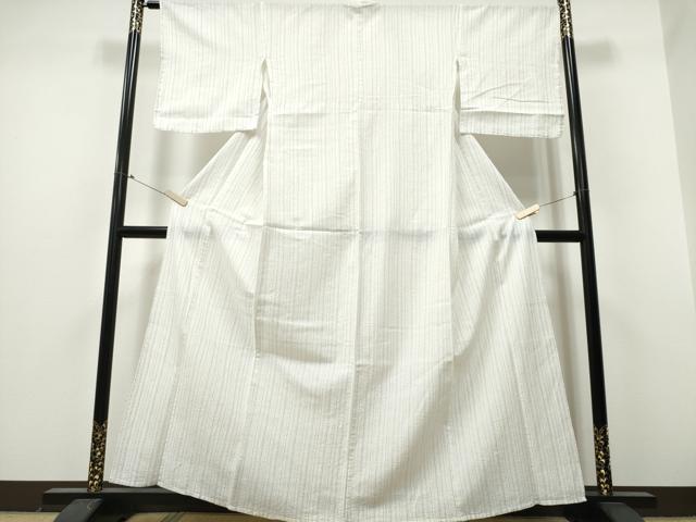 平和屋着物∴夏物　阿波しじら織　浴衣　縞　綿麻　逸品　CABB6750ng