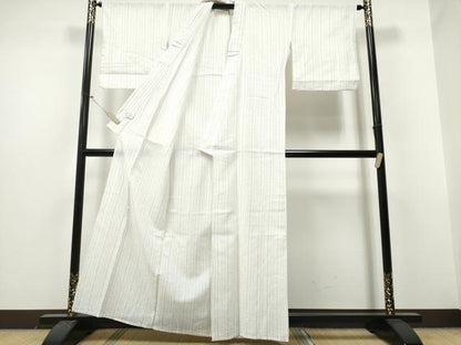 平和屋着物∴夏物　阿波しじら織　浴衣　縞　綿麻　逸品　CABB6750ng