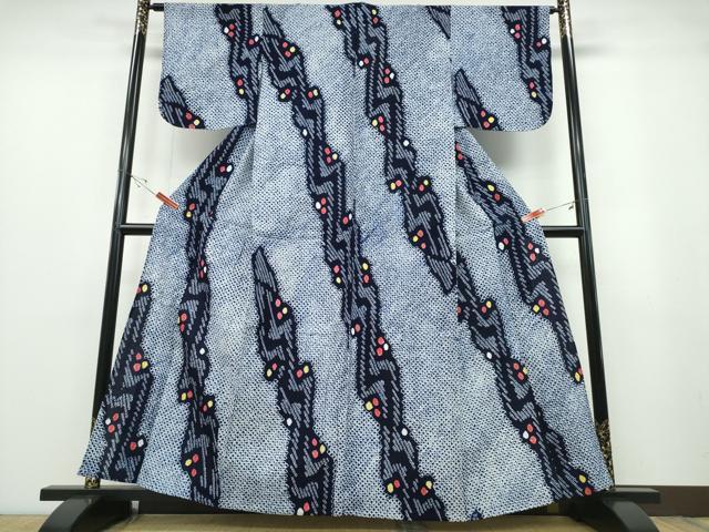 平和屋着物∴夏物 浴衣 有松鳴海絞り 流水丸文 綿 逸品 CABB6751ng