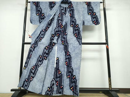 平和屋着物∴夏物 浴衣 有松鳴海絞り 流水丸文 綿 逸品 CABB6751ng