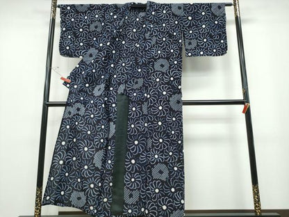 平和屋着物∴夏物　浴衣　有松鳴海絞り　捻じ菊文　綿　逸品　CABB6753ng