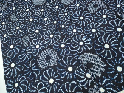 平和屋着物∴夏物　浴衣　有松鳴海絞り　捻じ菊文　綿　逸品　CABB6753ng