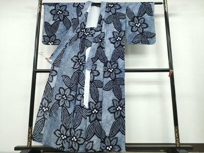 平和屋着物∴夏物 浴衣 有松鳴海絞り 舞花文 綿 逸品 未使用 CABB6754ng