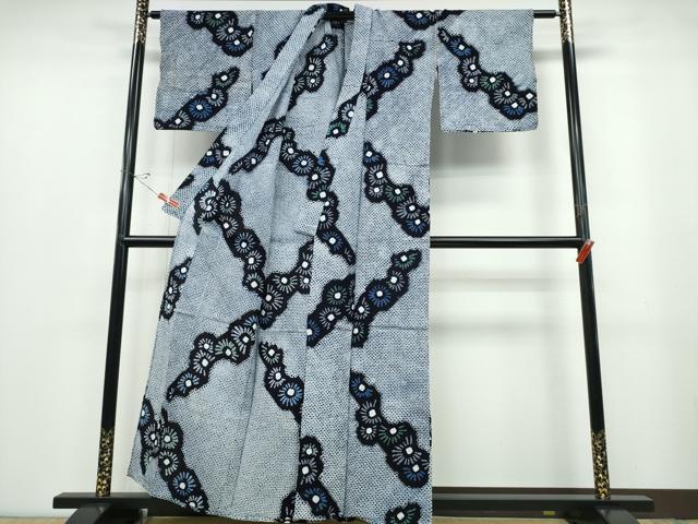 平和屋着物∴夏物 浴衣 有松鳴海絞り 松葉散らし文様 綿 逸品 CABB6757ng