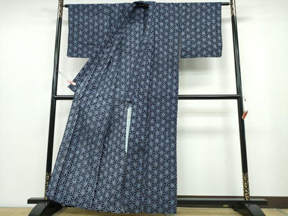 平和屋着物∴夏物 浴衣 有松鳴海絞り 麻の葉文様 綿 逸品 CABB6761ng
