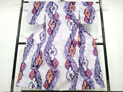 平和屋着物∴夏物 浴衣 有松鳴海絞り 花菱文 綿 逸品 CABB6762ng