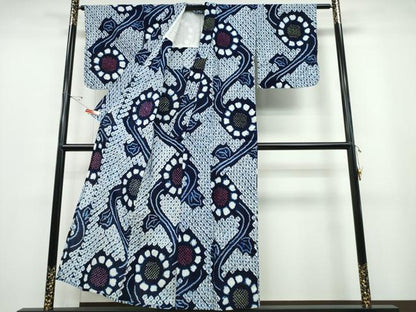 平和屋着物∴夏物 浴衣 有松鳴海絞り 菊唐草文 綿 逸品 CABB6763ng
