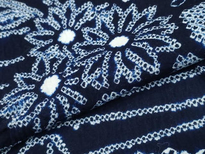 平和屋着物∴夏物 浴衣 有松鳴海絞り 枝花市松文様 綿 逸品 CABB6769ng