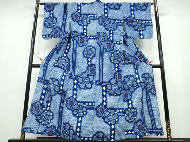 平和屋着物∴夏物 浴衣 有松鳴海絞り 吉祥舞花文 綿 逸品 CABB6770ng