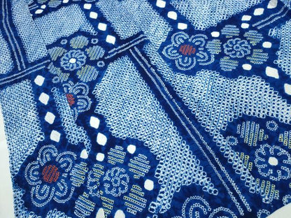 平和屋着物∴夏物 浴衣 有松鳴海絞り 吉祥舞花文 綿 逸品 CABB6770ng
