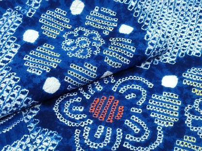 平和屋着物∴夏物 浴衣 有松鳴海絞り 吉祥舞花文 綿 逸品 CABB6770ng