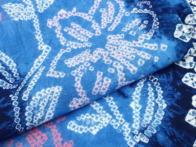 平和屋着物∴夏物 浴衣 有松鳴海絞り 百合 綿 逸品 CABB6772ng