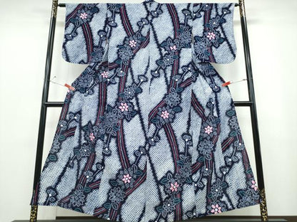 平和屋着物∴夏物 浴衣 有松鳴海絞り 枝菊文 綿 逸品 CABB6773ng