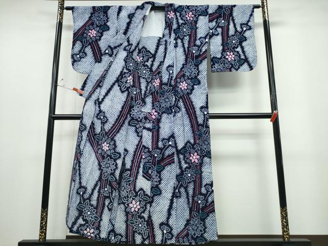 平和屋着物∴夏物 浴衣 有松鳴海絞り 枝菊文 綿 逸品 CABB6773ng
