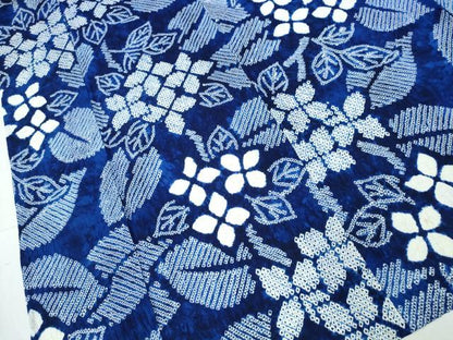 平和屋着物∴夏物　浴衣　有松鳴海絞り　紫陽花　綿　逸品　未使用　CABB6774ng