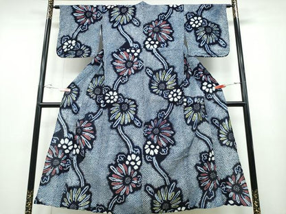平和屋着物∴夏物 浴衣 有松鳴海絞り 菊唐草文 綿 逸品 CABB6775ng