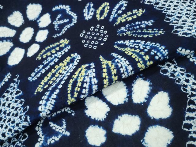 平和屋着物∴夏物 浴衣 有松鳴海絞り 菊唐草文 綿 逸品 CABB6775ng