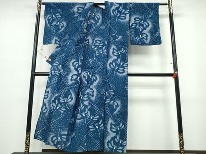 平和屋着物∴夏物 浴衣 有松鳴海絞り トンボ 蜻蛉 流水文 綿 逸品 CABB6776ng
