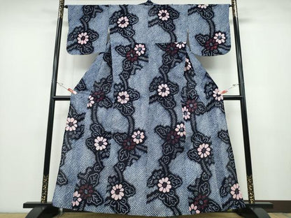 平和屋着物∴夏物 浴衣 有松鳴海絞り 枝菊文 綿 逸品 CABB6777ng